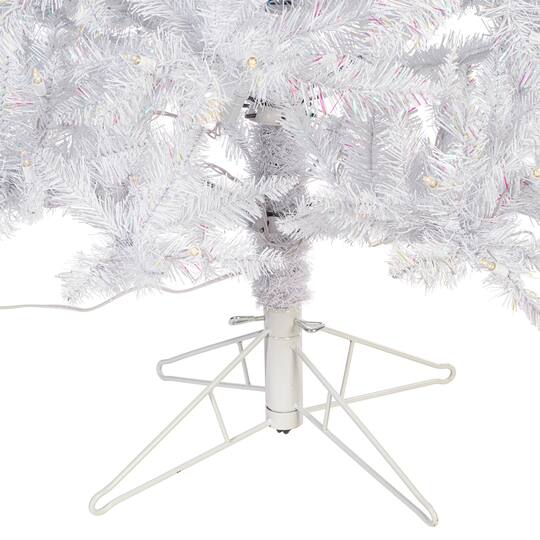 6.5ft. Pre-Lit Sparkle White Spruce Artificial Christmas Tree, Pure White LED Lights
